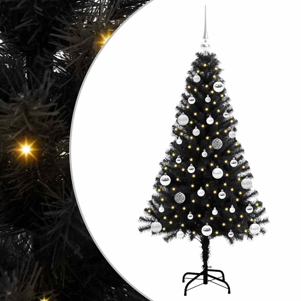 HKH Árvore de Natal com 150 Leds com Suporte Preto em PVC