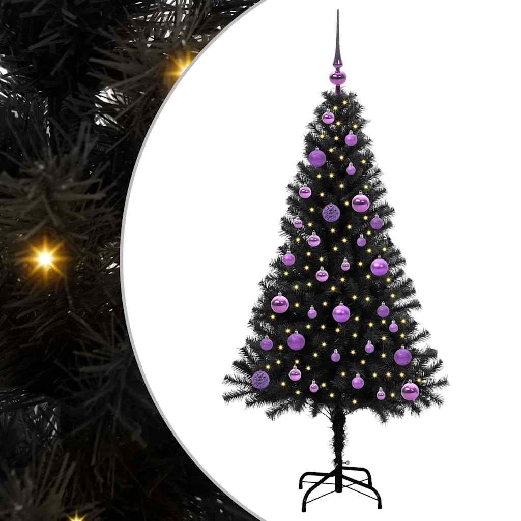 HKH Árvore de Natal com 150 Leds com Suporte Preto em PVC