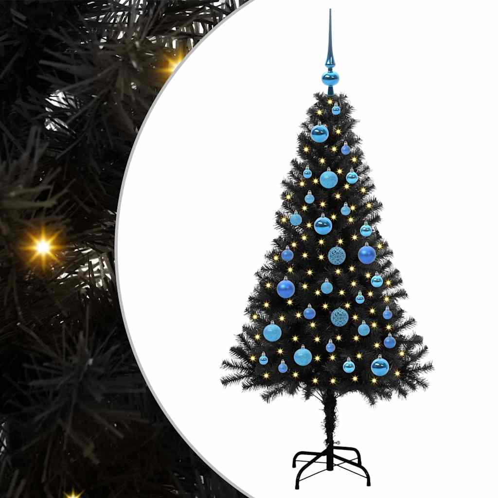 HKH Árvore de Natal com 150 Leds com Suporte Preto em PVC