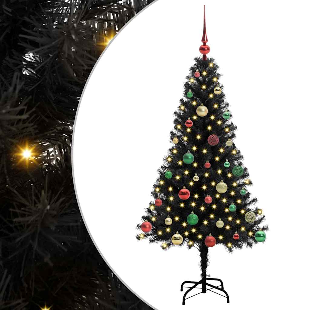 HKH Árvore de Natal com 150 Leds com Suporte Preto em PVC