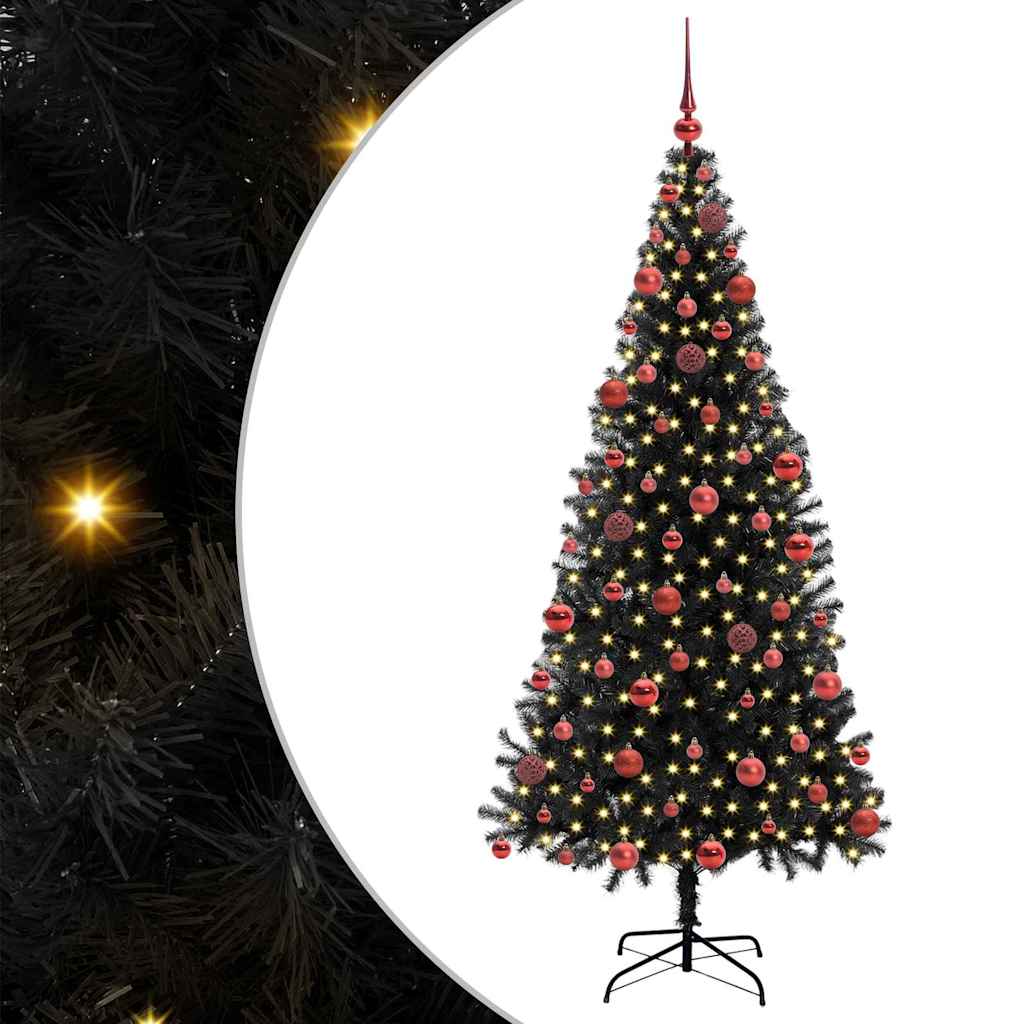 HKH Árvore de Natal com 300 Leds com Suporte Preto em PVC