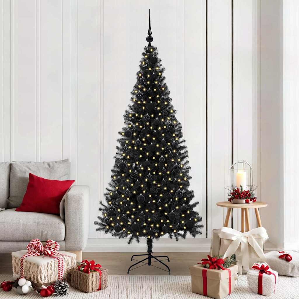 HKH Árvore de Natal com 300 Leds com Suporte Preto em PVC