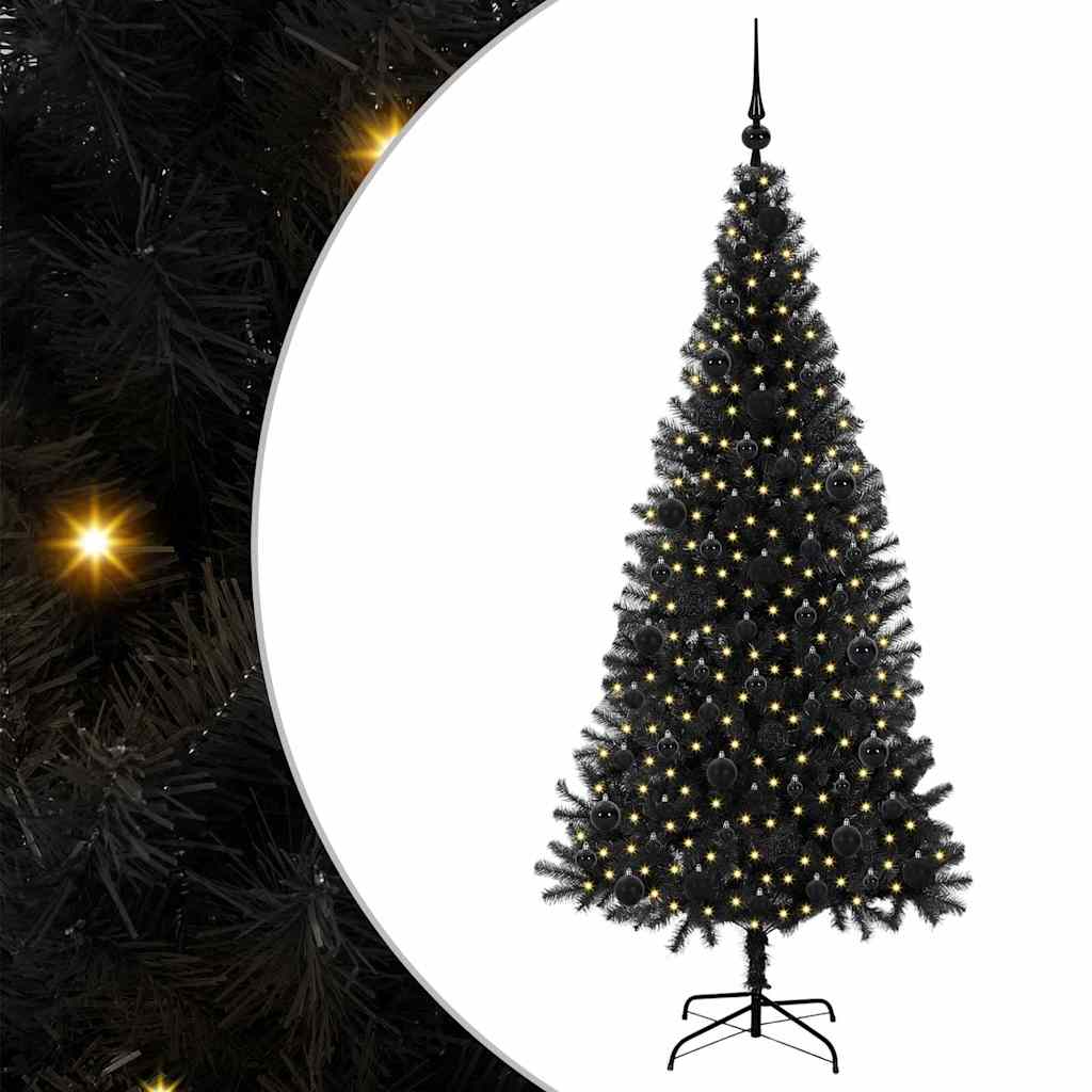 HKH Árvore de Natal com 300 Leds com Suporte Preto em PVC