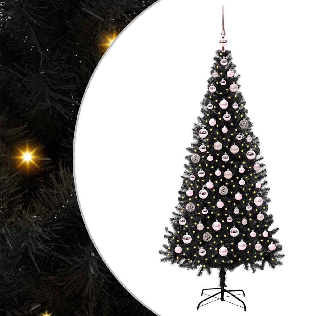 HKH Árvore de Natal com 300 Leds com Suporte Preto em PVC