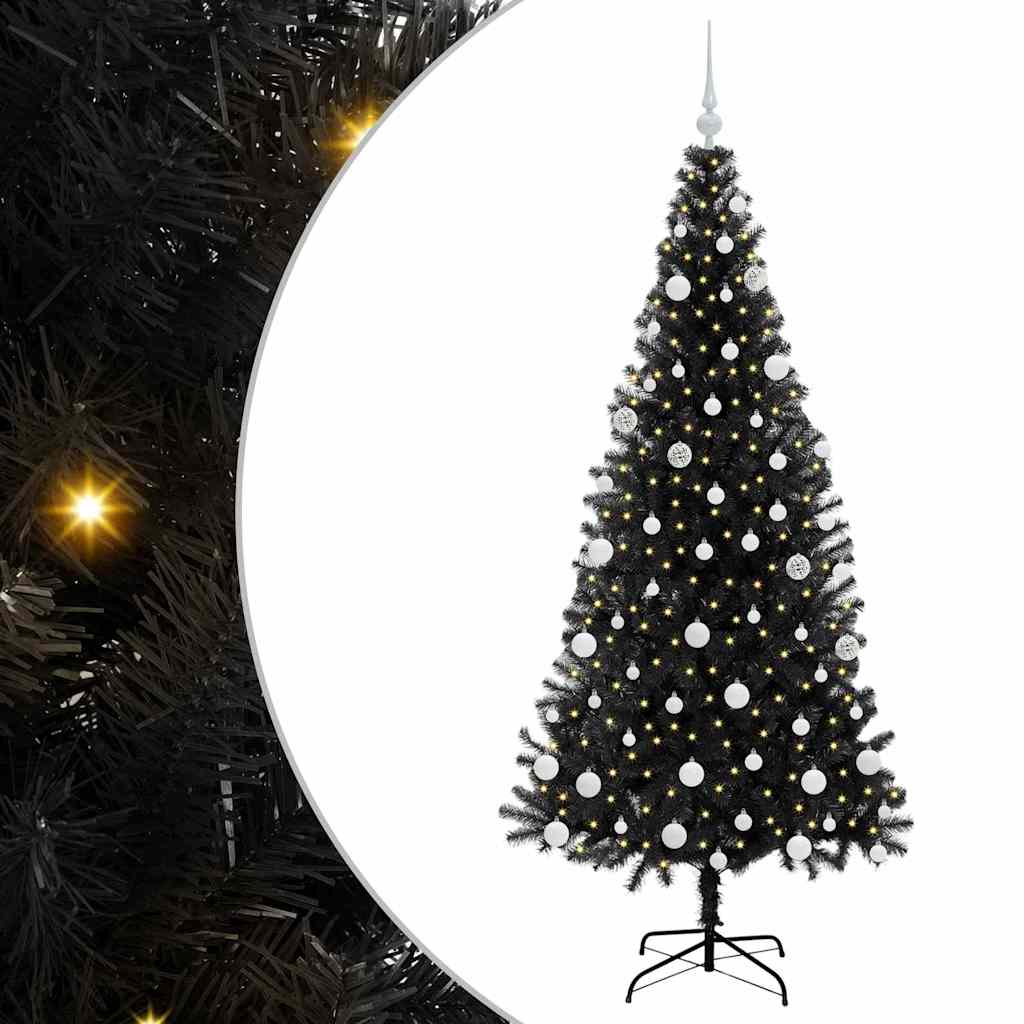 HKH Árvore de Natal com 300 Leds com Suporte Preto em PVC