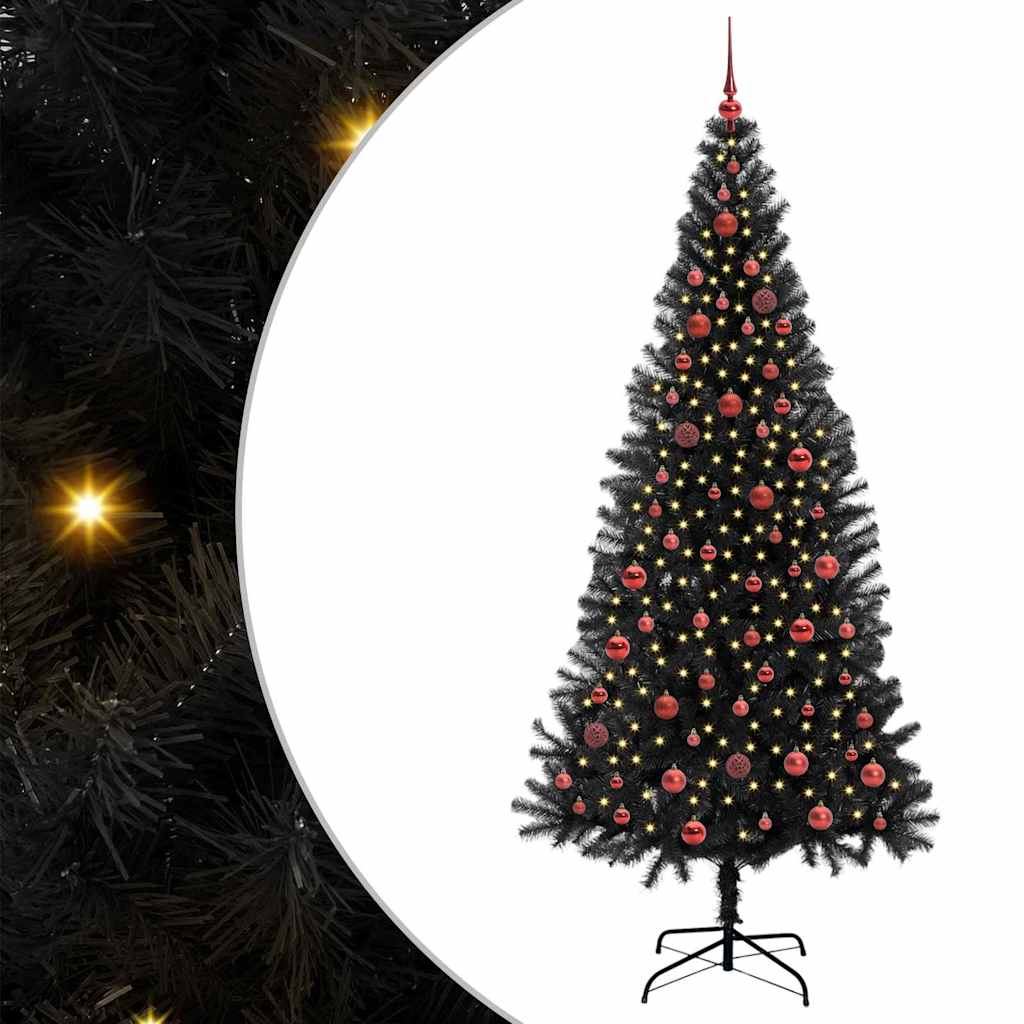 HKH Árvore de Natal com 300 Leds com Suporte Preto em PVC