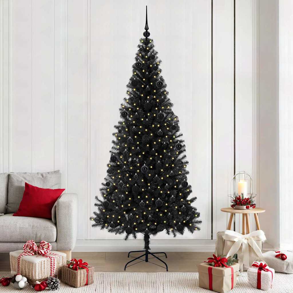 HKH Árvore de Natal com 300 Leds com Suporte Preto em PVC