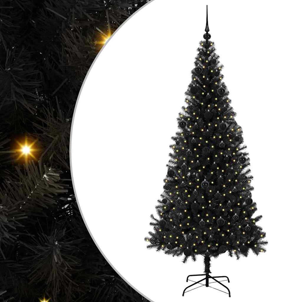 HKH Árvore de Natal com 300 Leds com Suporte Preto em PVC