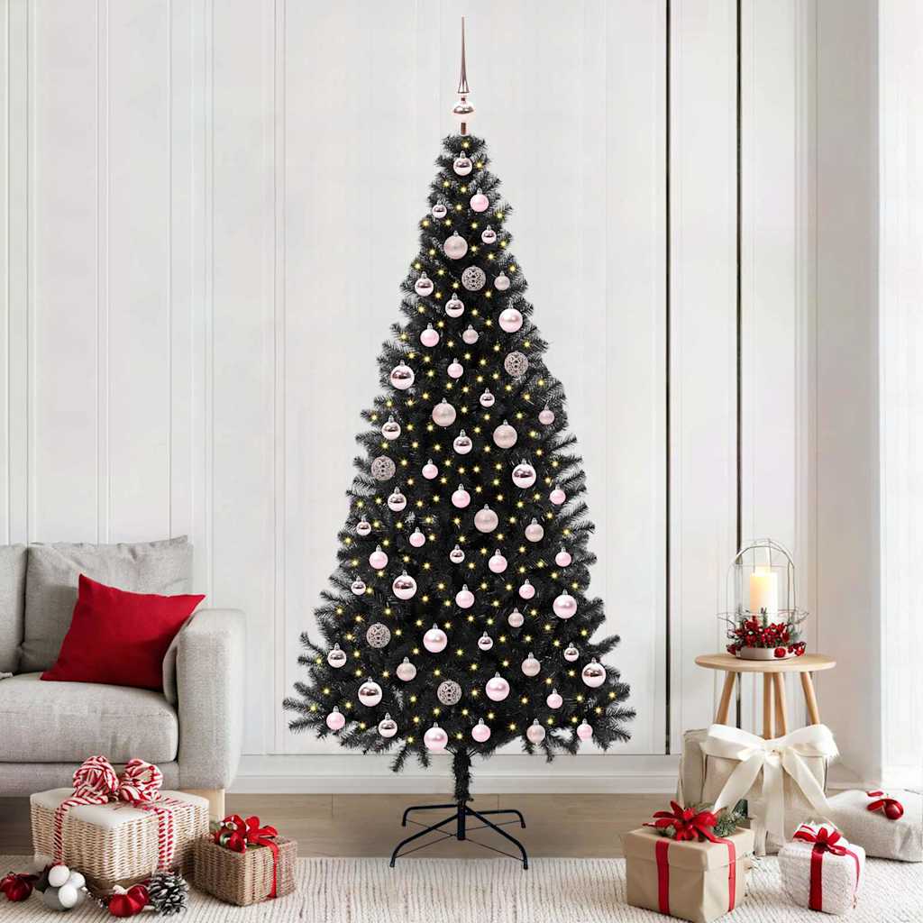 HKH Árvore de Natal com 300 Leds com Suporte Preto em PVC