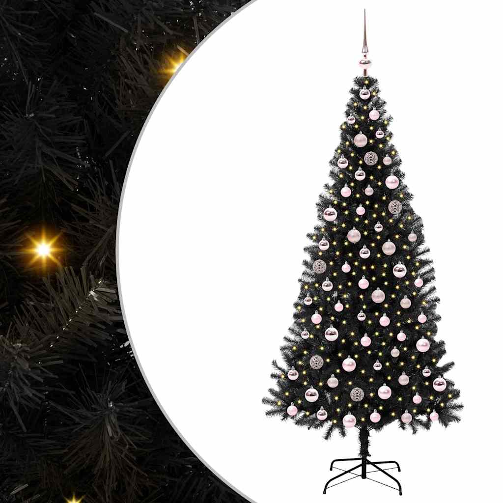 HKH Árvore de Natal com 300 Leds com Suporte Preto em PVC