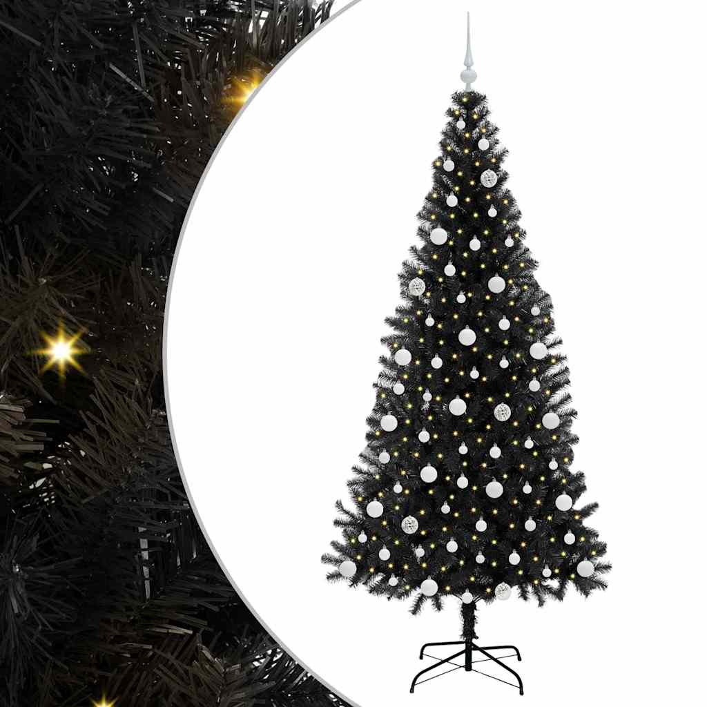 HKH Árvore de Natal com 300 Leds com Suporte Preto em PVC