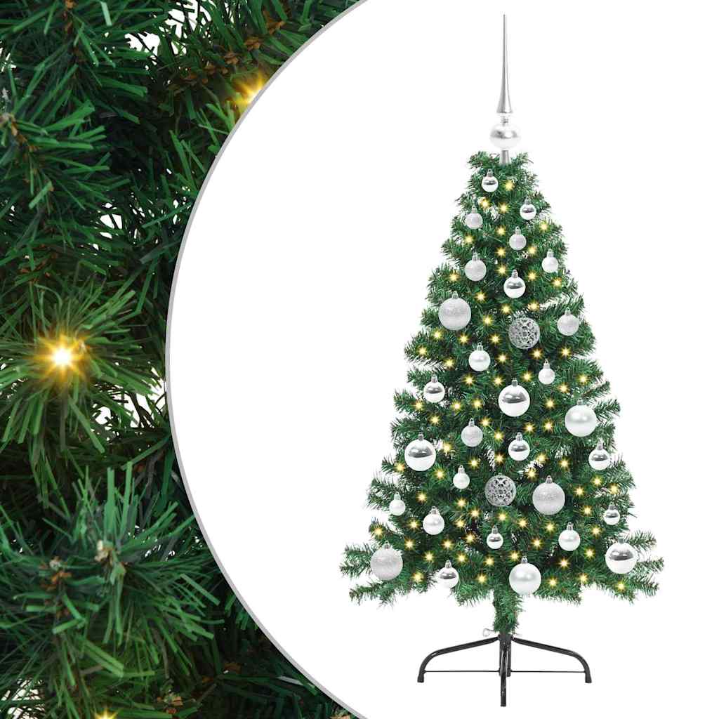 HKH Árvore de Natal Artificial Pré-Iluminada Verde em PVC
