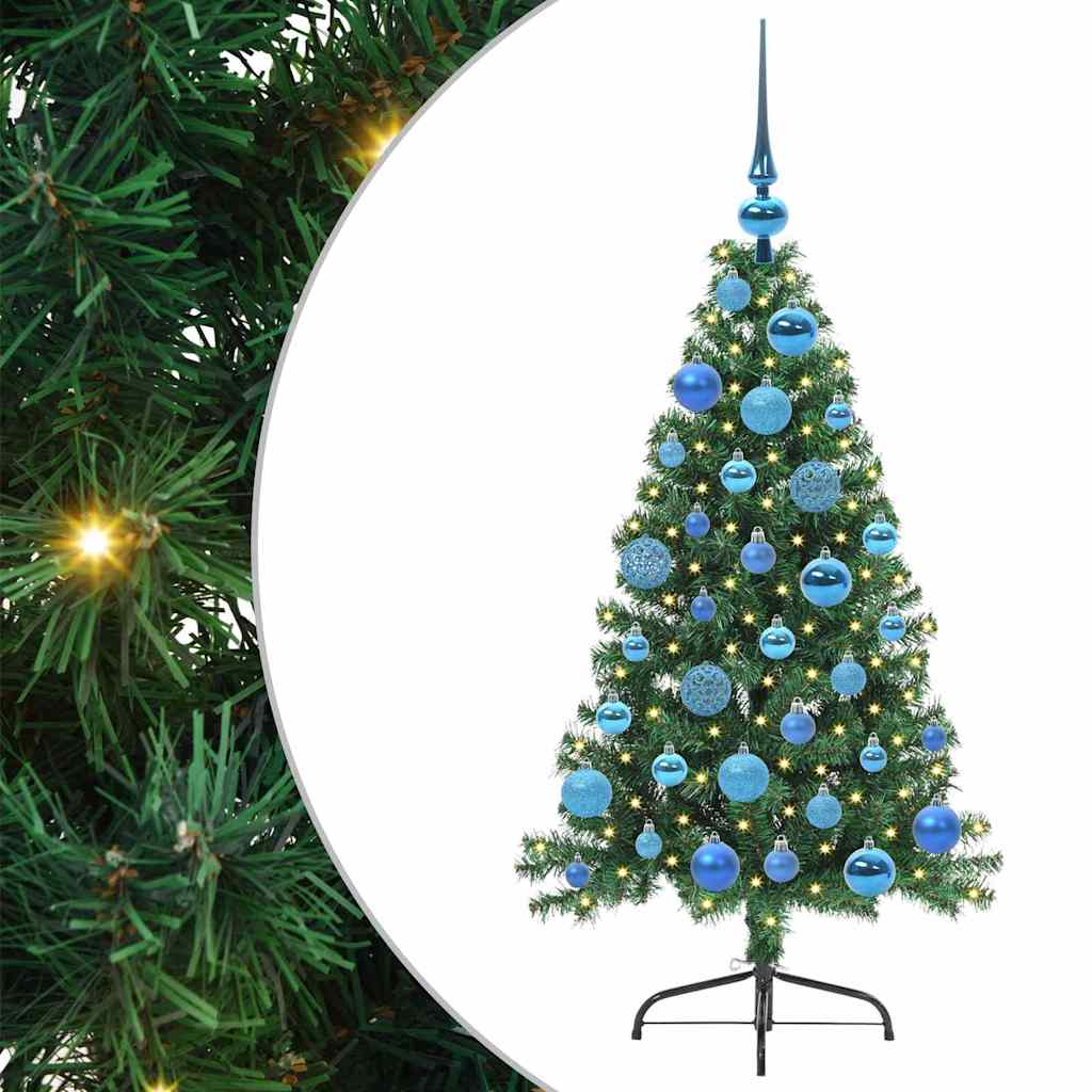 HKH Árvore de Natal Artificial Pré-Iluminada Verde em PVC