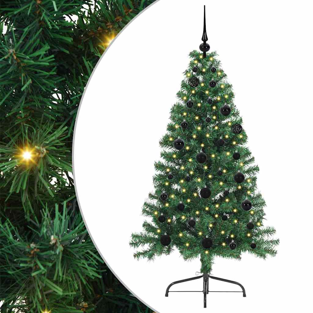 HKH Árvore de Natal Artificial Pré-Iluminada Verde em PVC