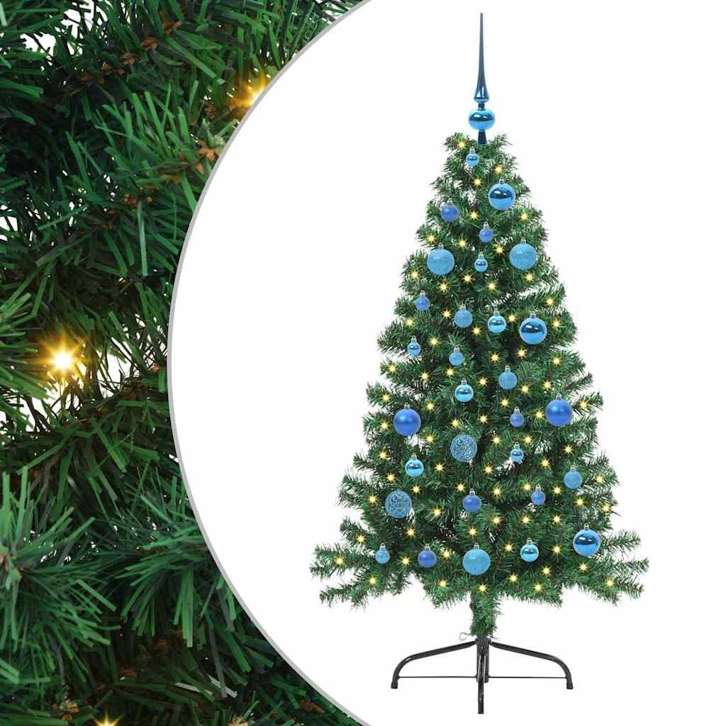 HKH Árvore de Natal Artificial Pré-Iluminada Verde em PVC