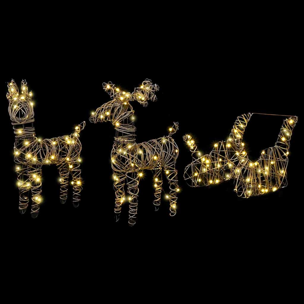 HKH Trenó Puxado Por Rena em Vime - Branco Quente