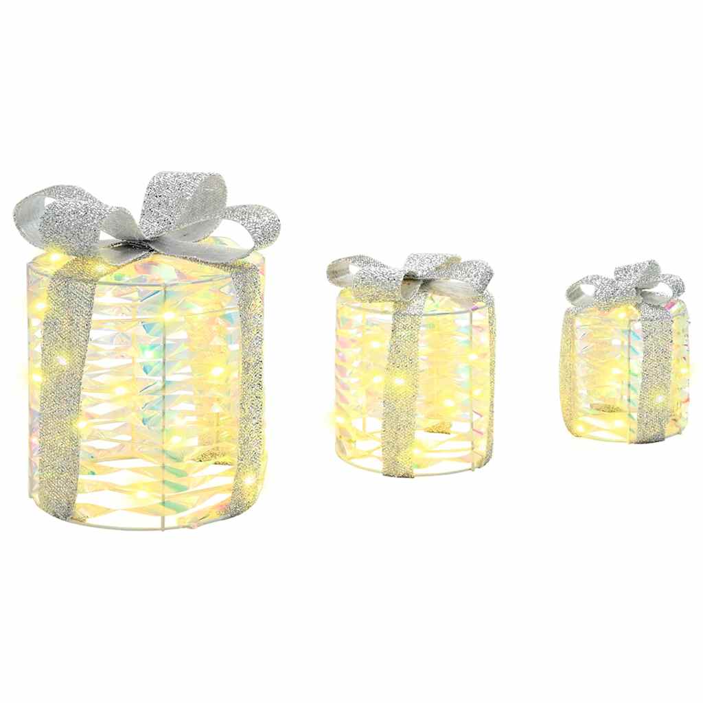 HKH Conjunto de 3 Presentes Decorativos em PET - Branco Quente