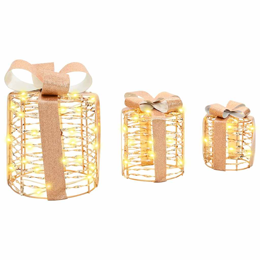 HKH Conjunto de 3 Presentes Decorativos em PET - Branco Quente