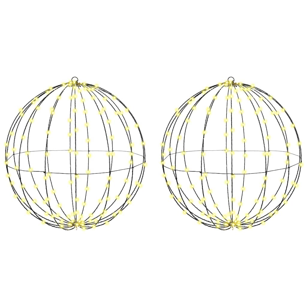 HKH Conjunto de 2 Bolas com 384 LED's em Metal - Branco Quente