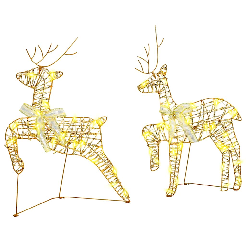 HKH Conjunto de 2 Renas com 40 LED's em PET - Branco Quente