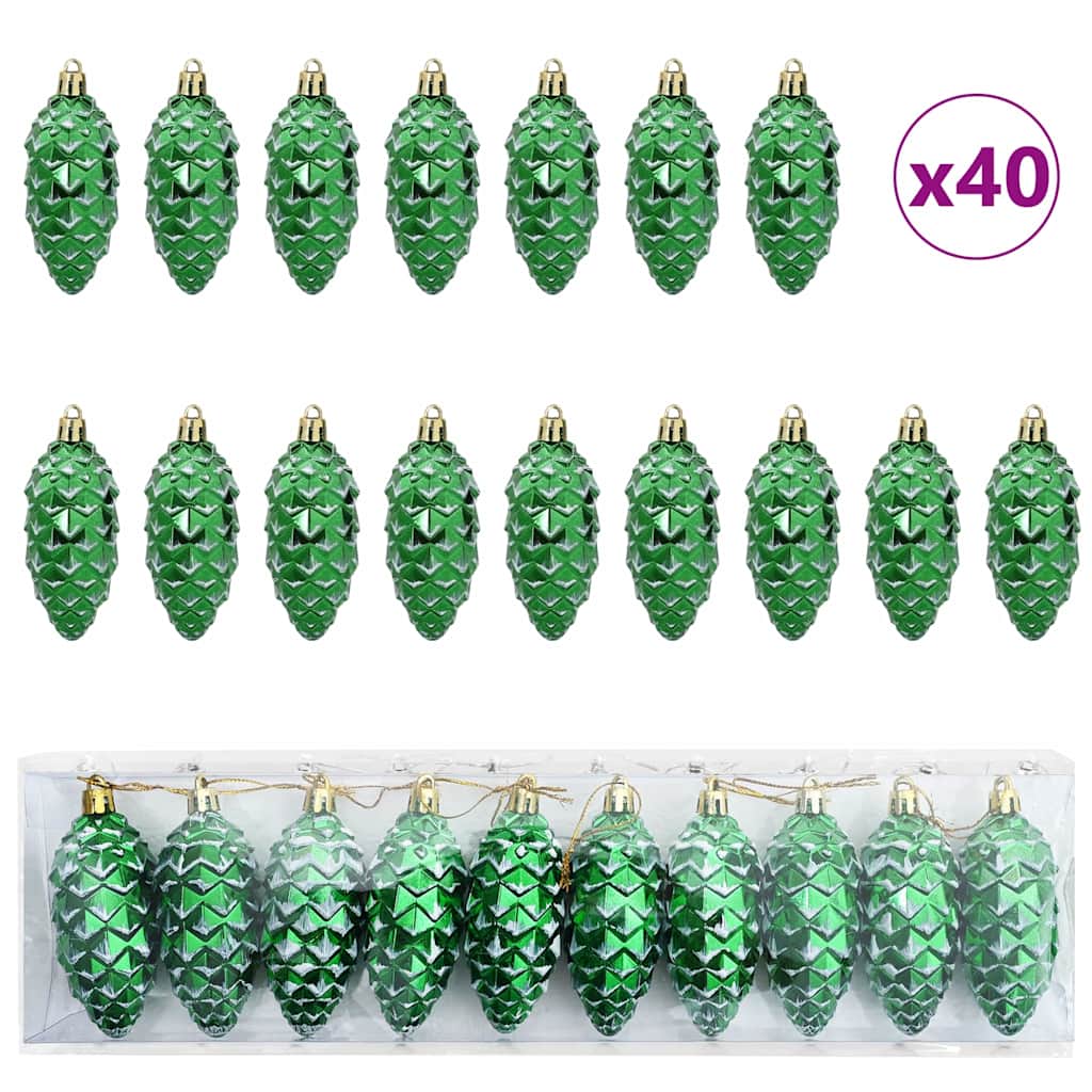 HKH Conjunto de 40 Bolas de Pinheiro de Natal - Verde