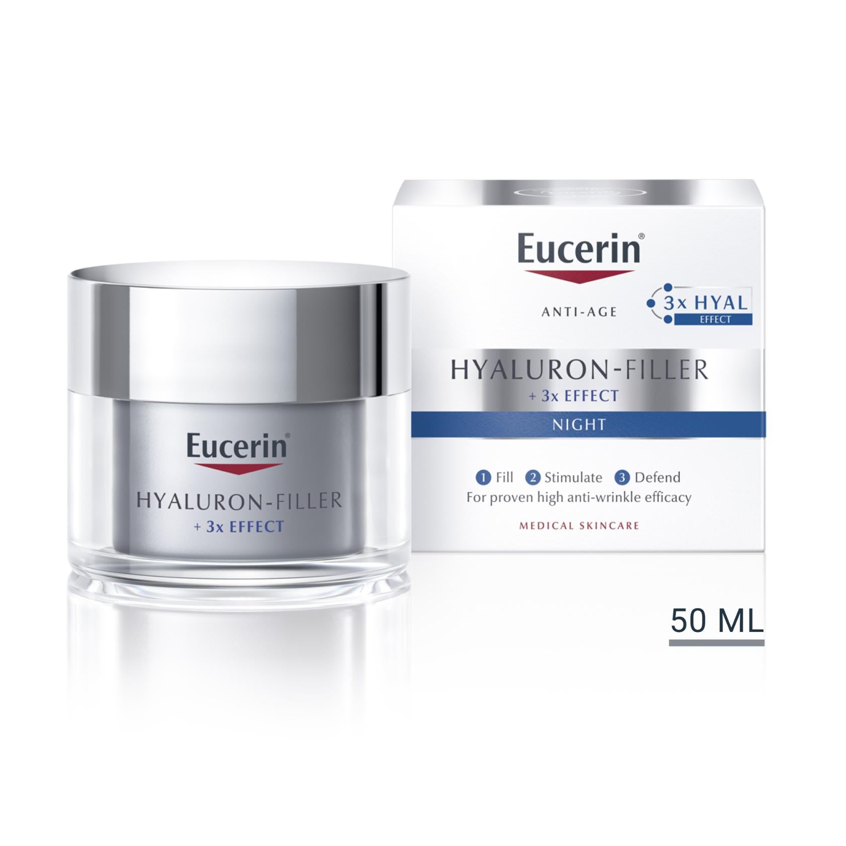Eucerin Hyaluron-Filler 3x Effect creme de noite 50ml