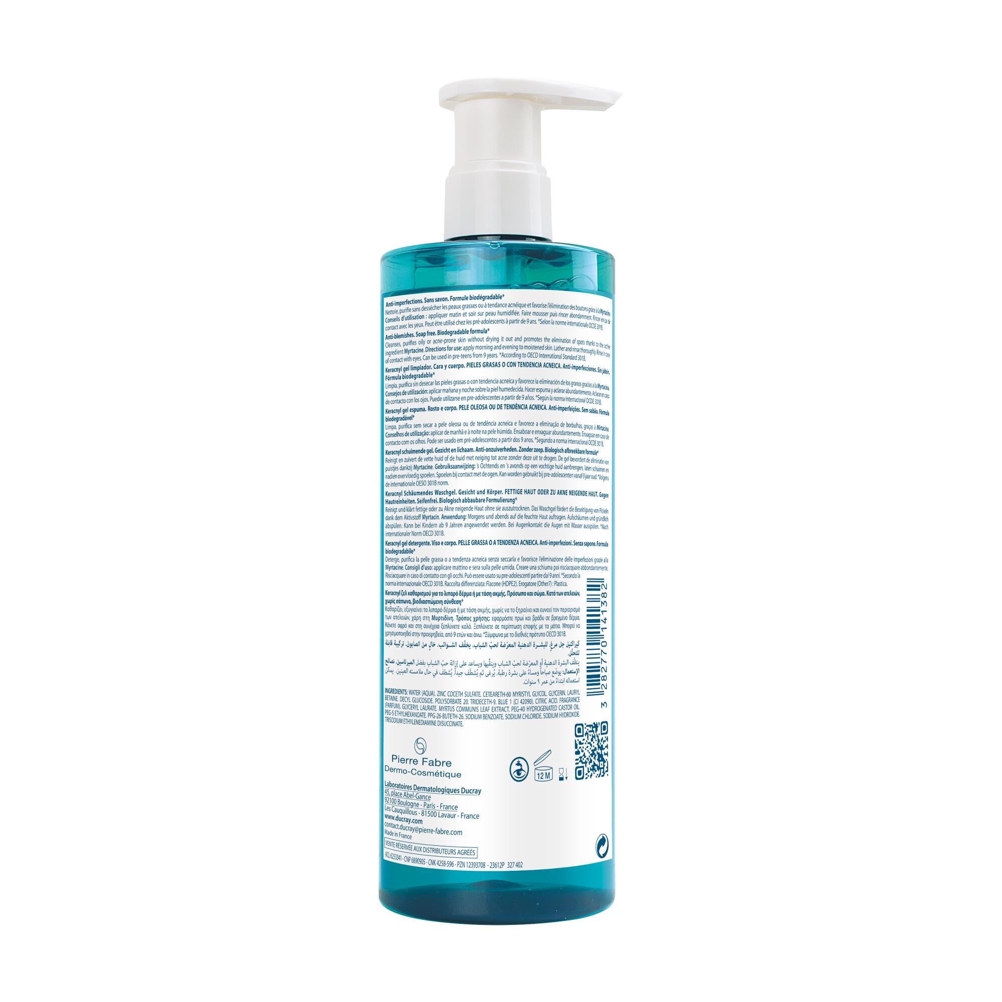 Ducray Keracnyl Foaming Gel Acne-Prone Skin 400ml (13.53fl oz)