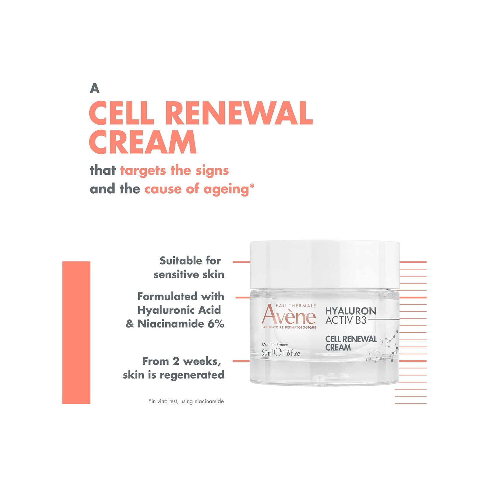 Avène Hyaluron Activ B3 Cell Renewal Creme 50ml (1.6 fl oz)