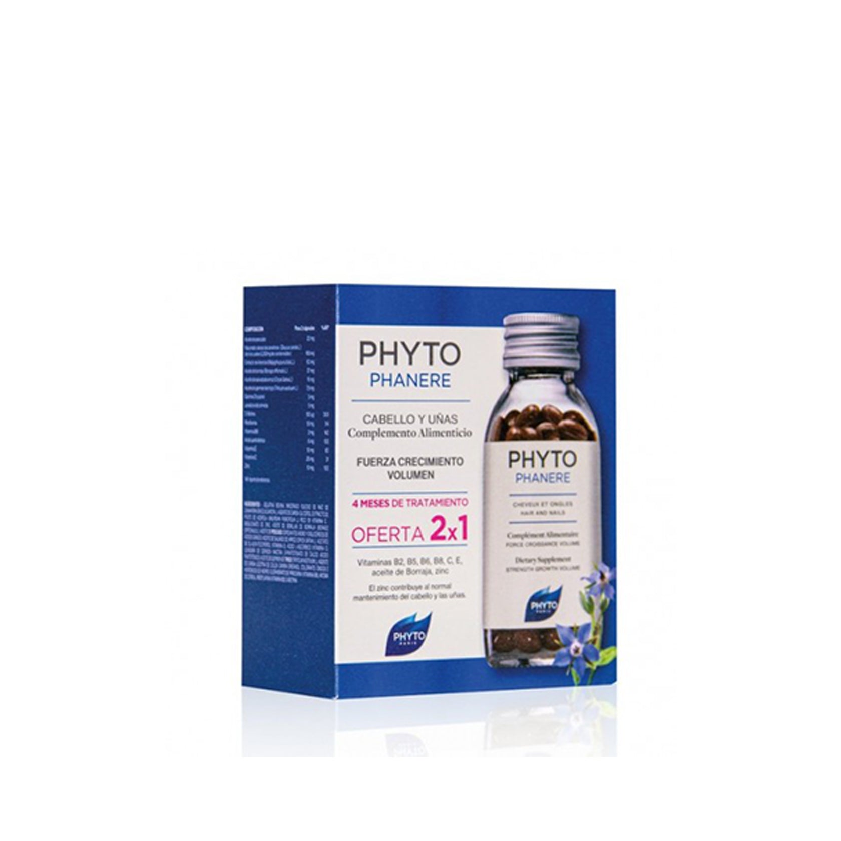 Phytophanère Dietary Supplement Hair & Nails 2x120 Capsules 2x40,8gr