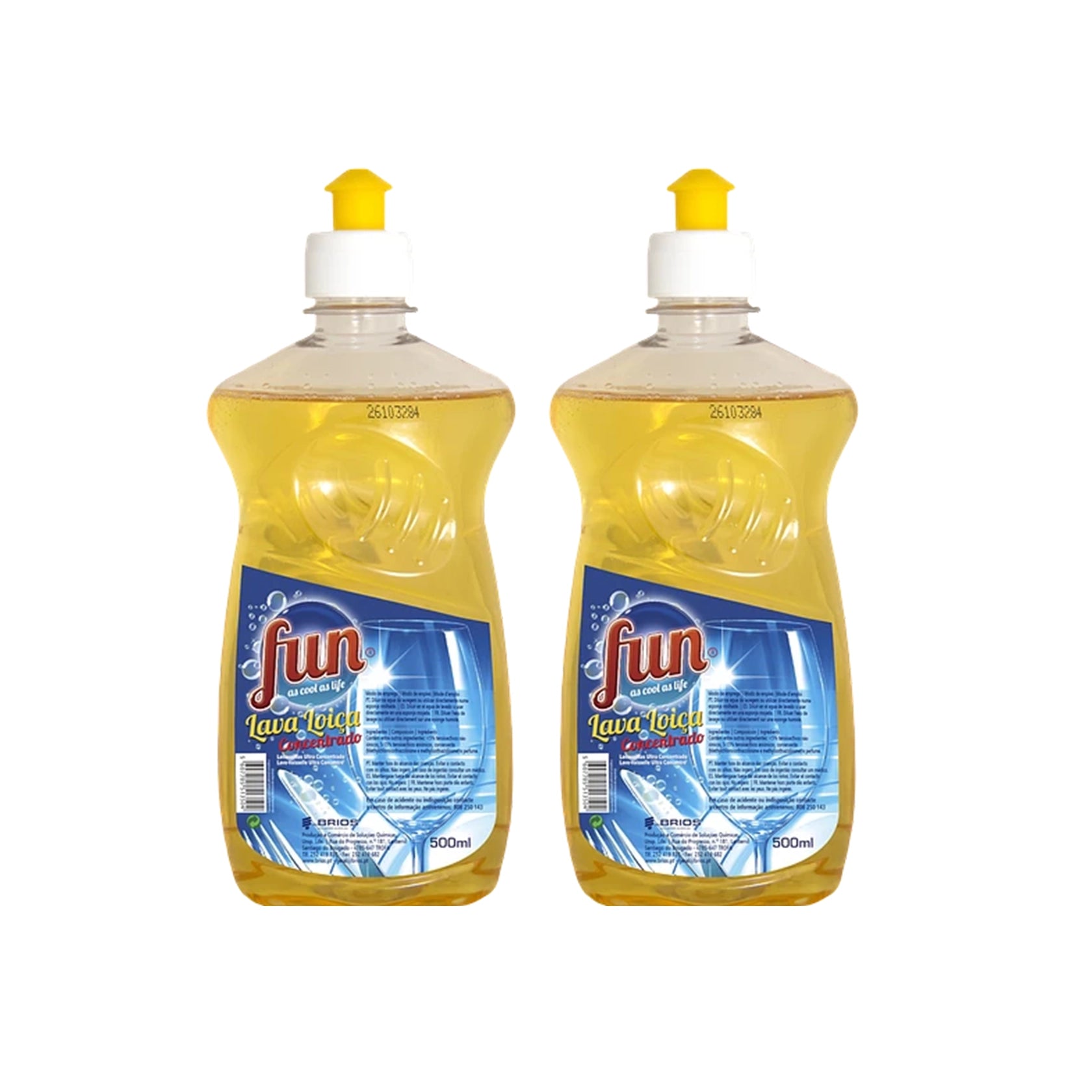 Fun Detergente Loiça Manual Concentrado Limão 500 ml - Pack 2 x 500 ml