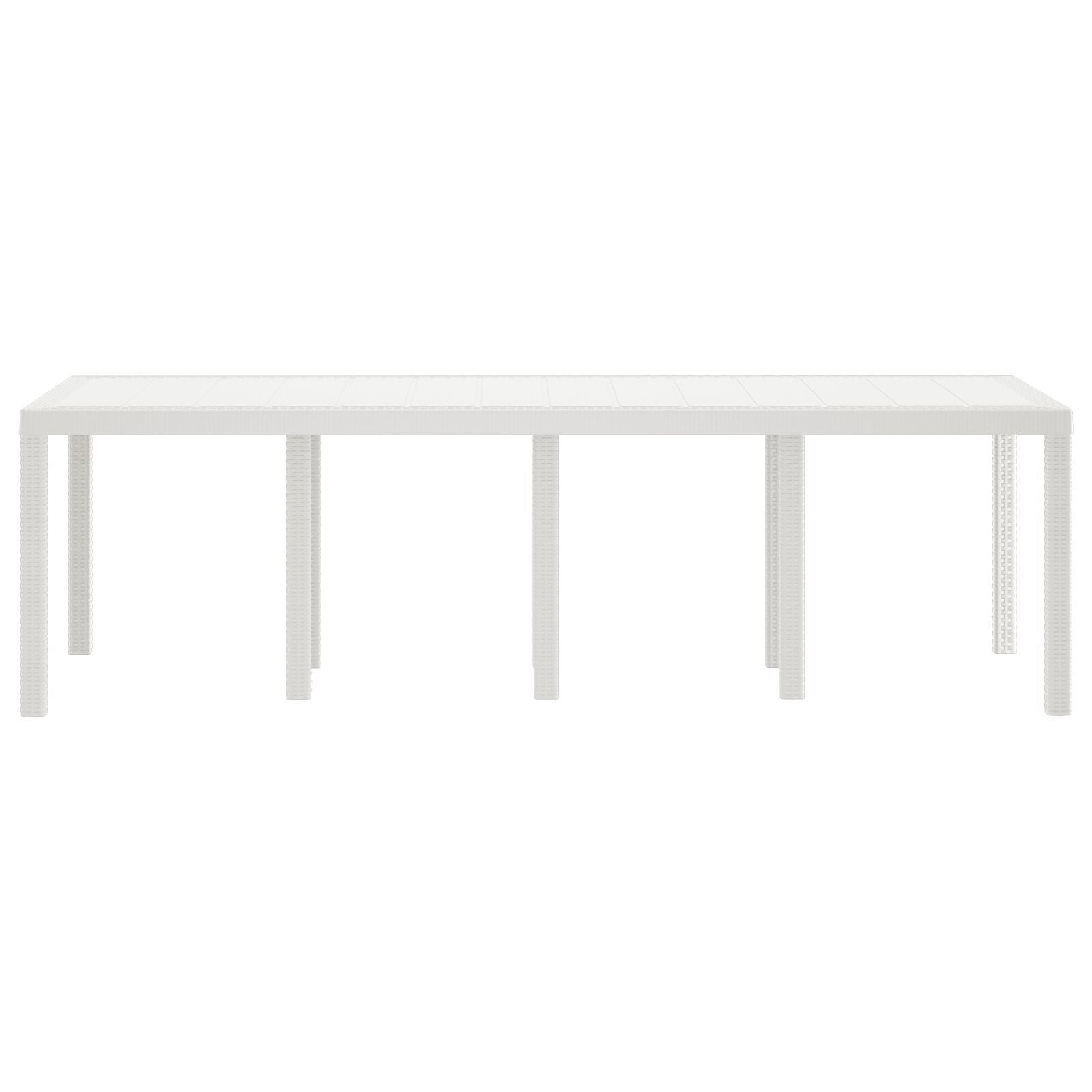 Mesa de Jardim HKH Branca 250x100x73 Cm em Polirattan - Branco
