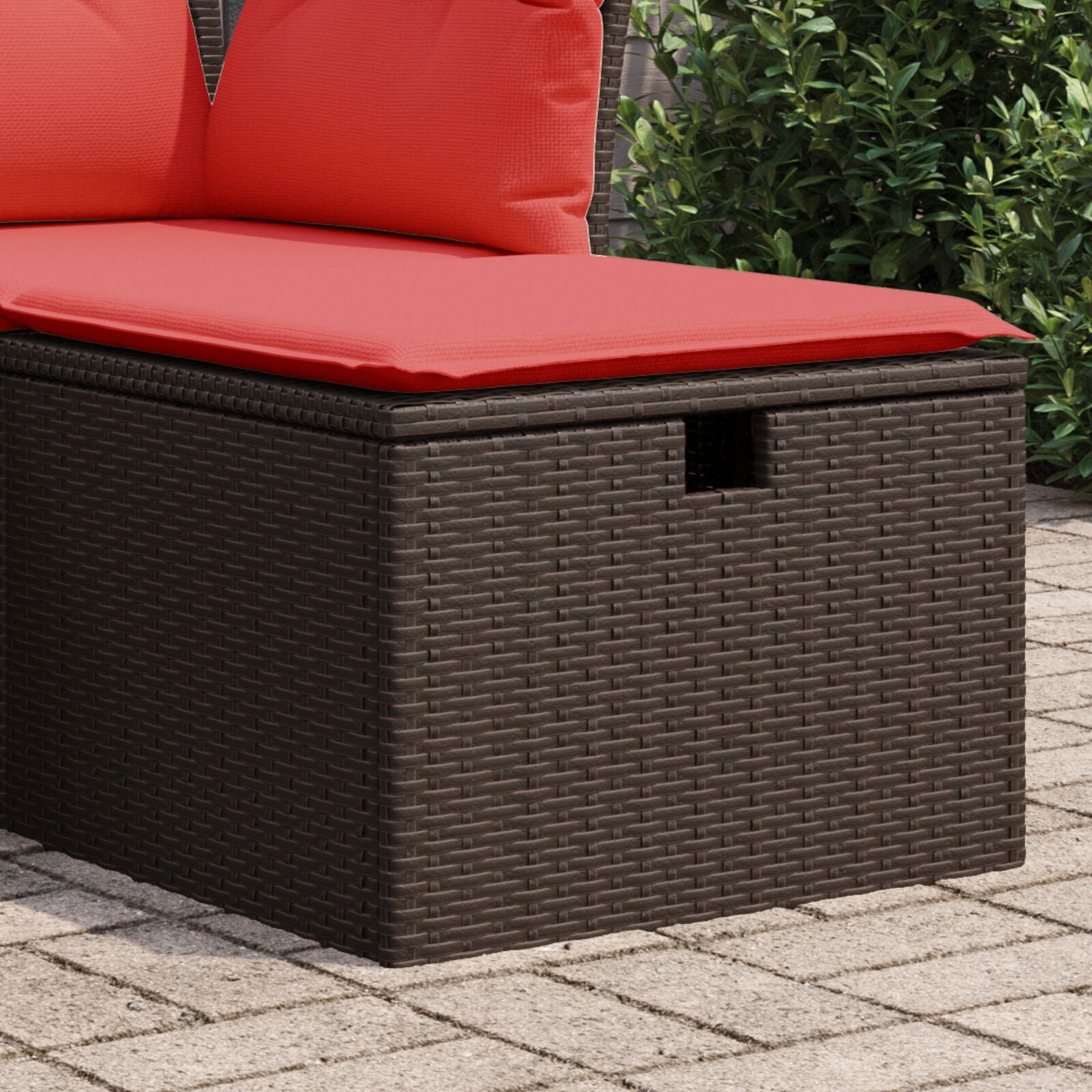 HKH Banco de Jardim com Almofadão 55x55x37 Cm Vime Pe Castanho - Marrom