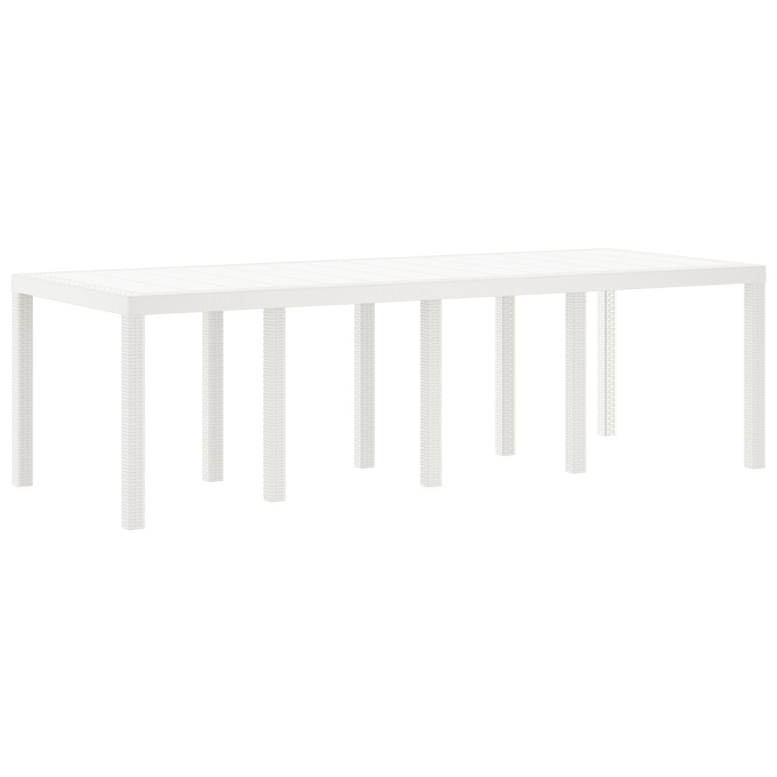 HKH Conjunto de Jantar de Jardim com 9 Peças e Almofadas em Rattan Sintético Cinza Claro - Branco