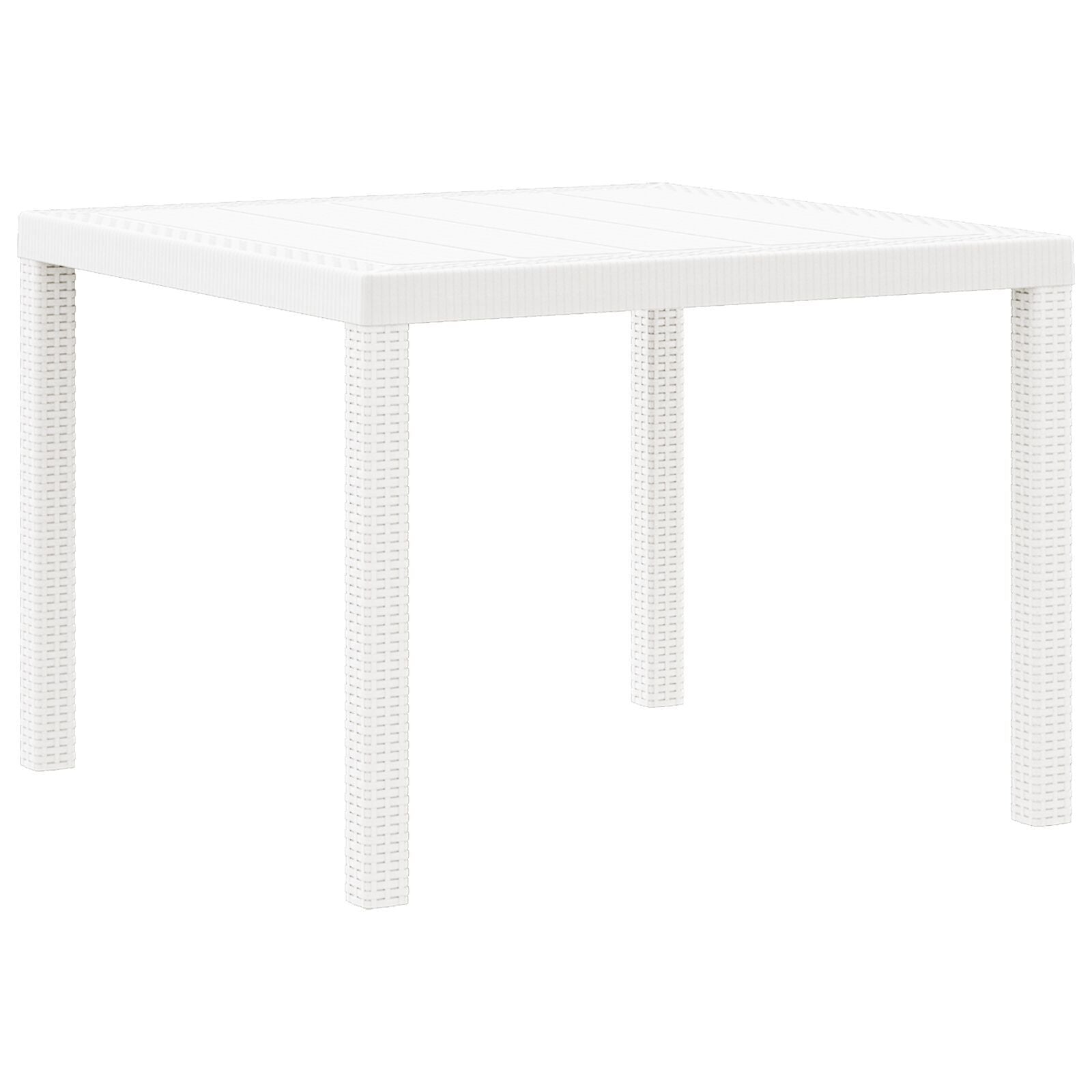 HKH Mesa de Jardim Branca 100x100x73 Cm de Rattan Sintético - Branco