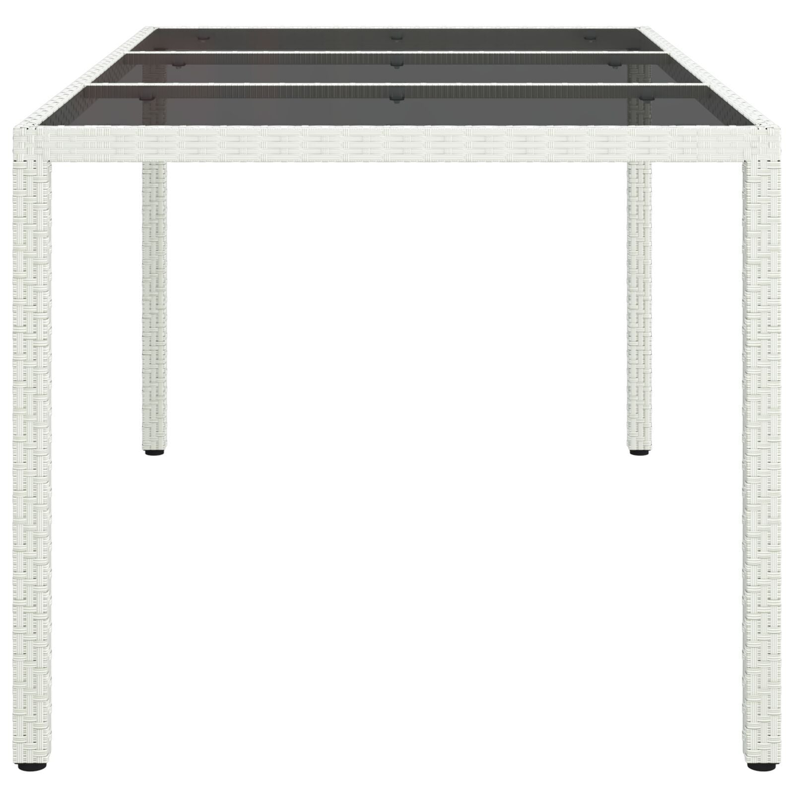 HKH Mesa de Jantar de Jardim Branca Rattan Sintético - Branco