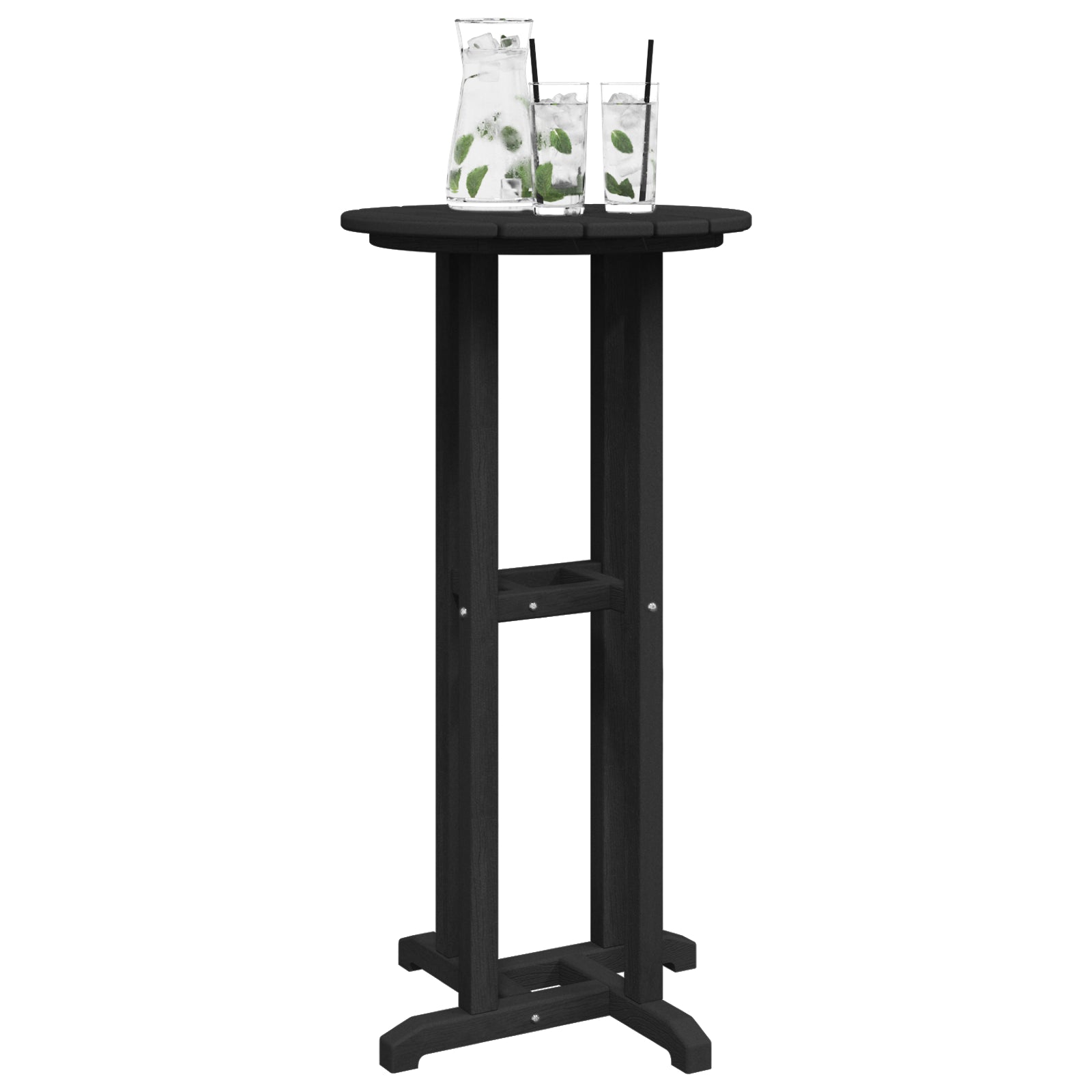 HKH Mesa de Bar Preta 55x55x107 Cm Hdpe - Preto