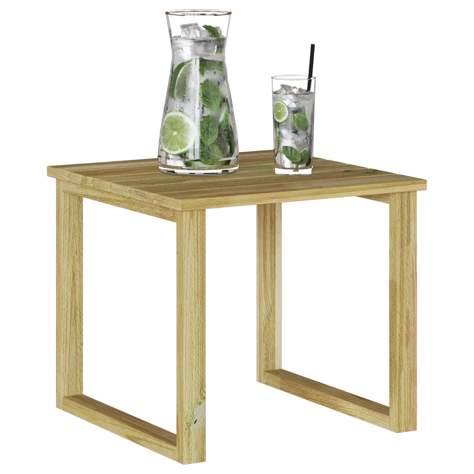 HKH Mesa de Cama 40x40x36 Cm Madeira de Pinho Impregnada - Bege