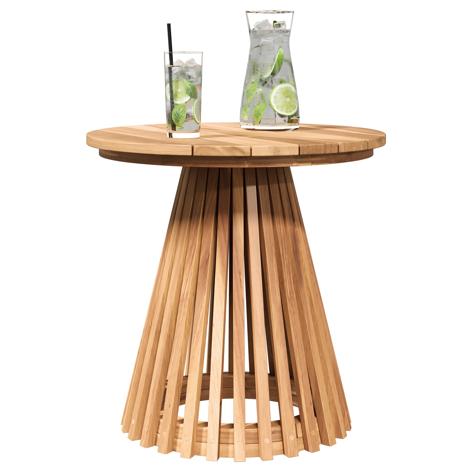 HKH Mesa Lateral de Jardim Ã˜50x49,5 Cm de Madeira Sólida de Teca - Castanho