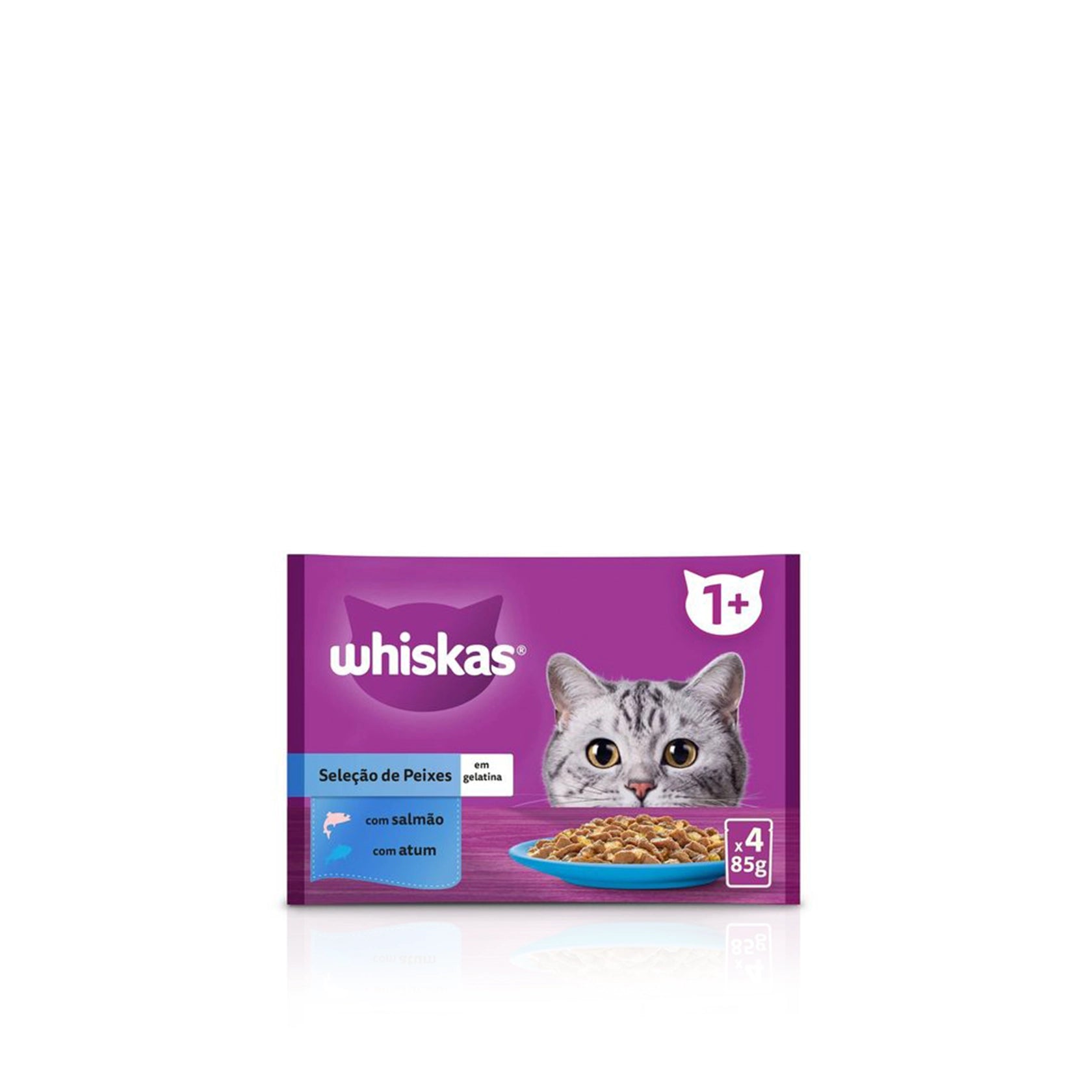 Whiskas Comida Húmida para Gato Seleção de Peixe em Gelatina 4 x 85 gr
