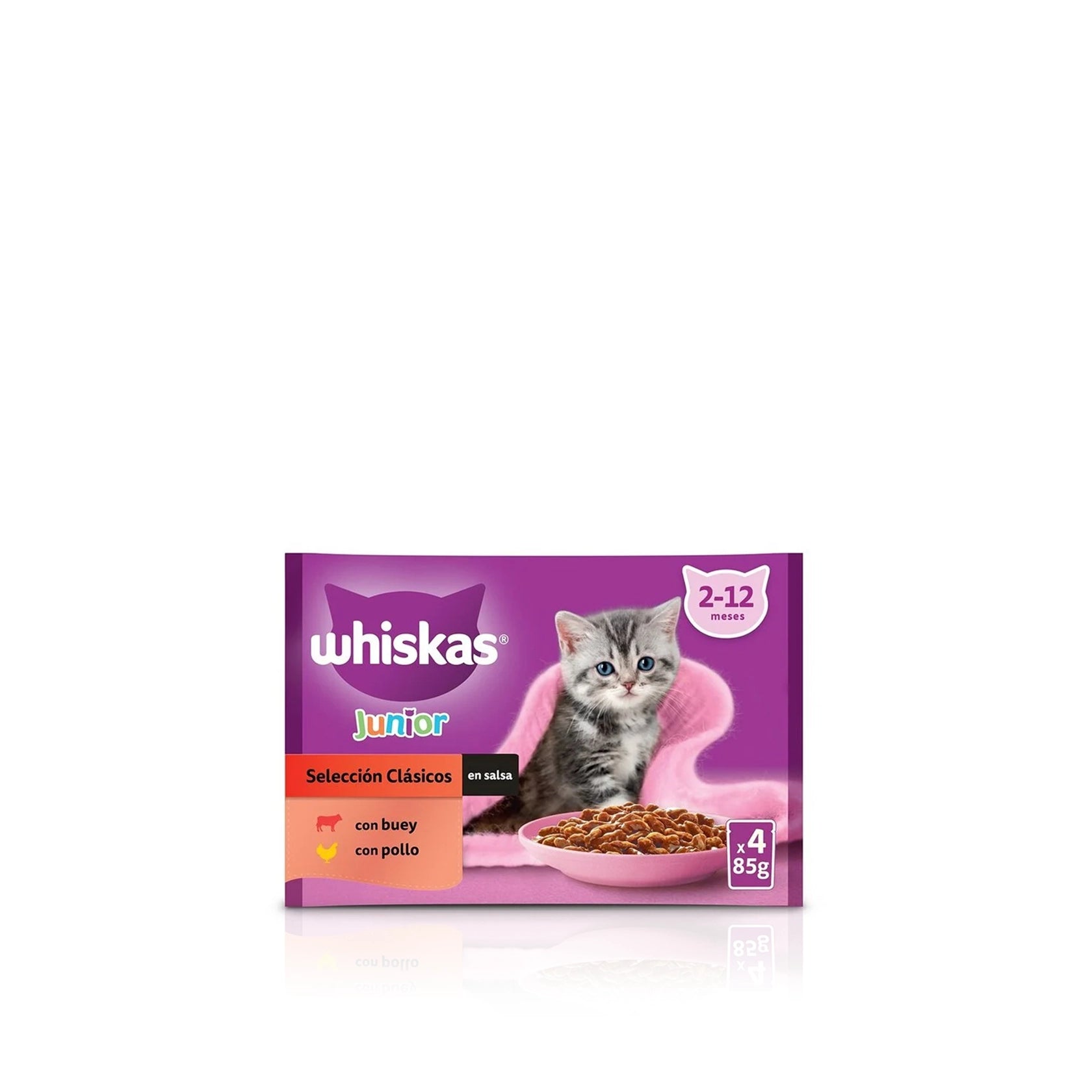 Whiskas Comida Húmida para Gato Seleção de Carnes em Molho 4 x 85 gr