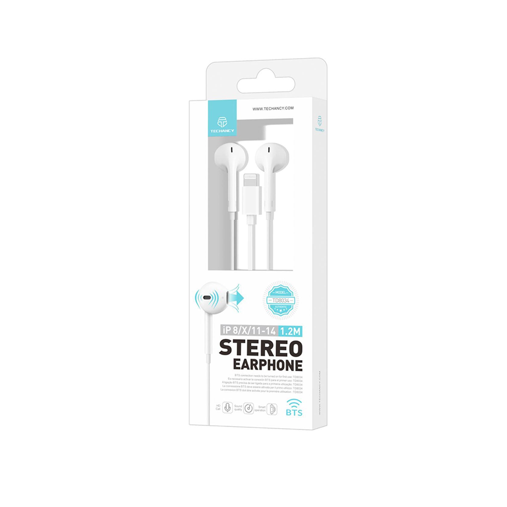 Techancy Auriculares Lightning Branco techancy-auriculares-lightning-branco