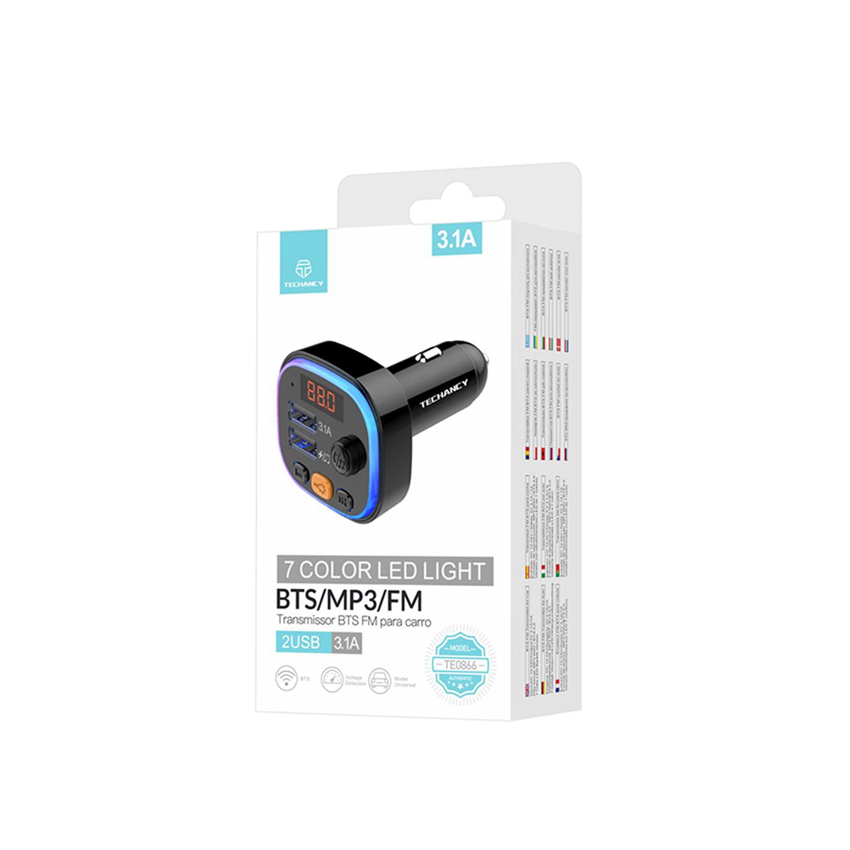Techancy Transmissor FM Bluetooth USB para Carro
