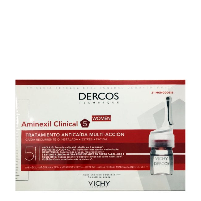 Vichy Dercos Aminexil Clinical 5 Women Anti-Hair Loss Treatment 6ml x21 ampolas