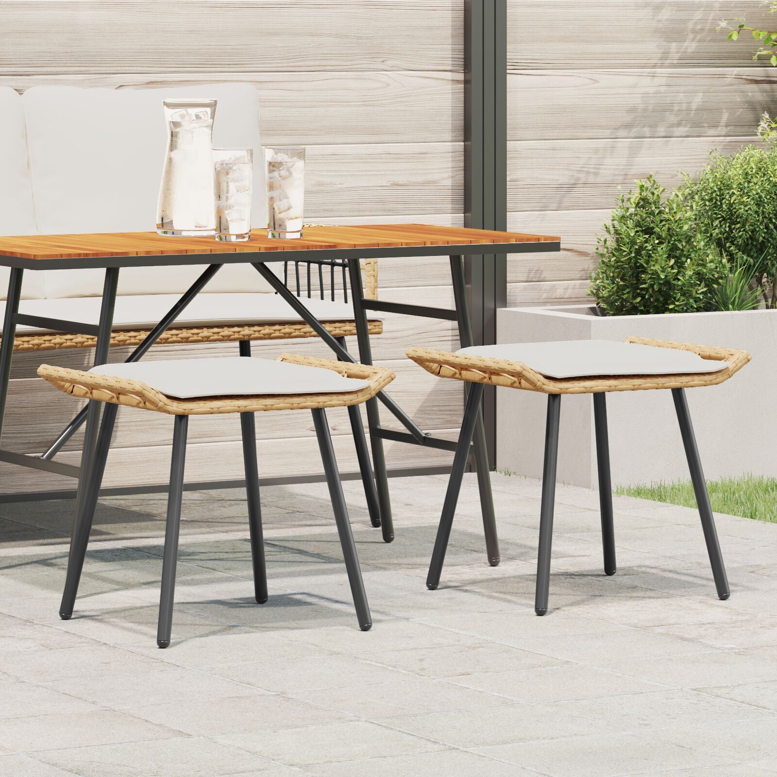 HKH Bancos de Jardim 2 Pcs Natural Vime Pe - Castanho