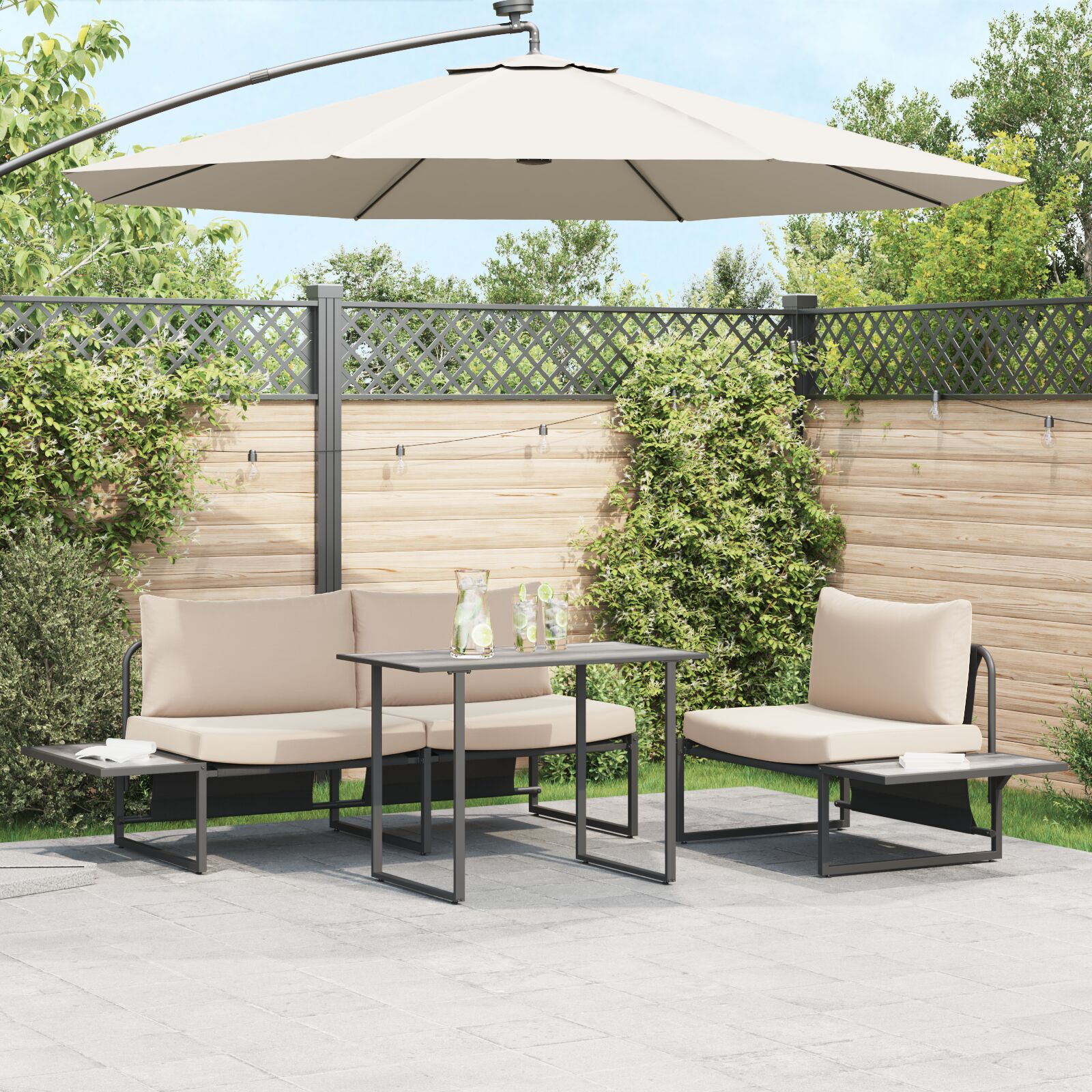 HKH Mesa de Jardim Cinza Dpc e Aço - Cinzento