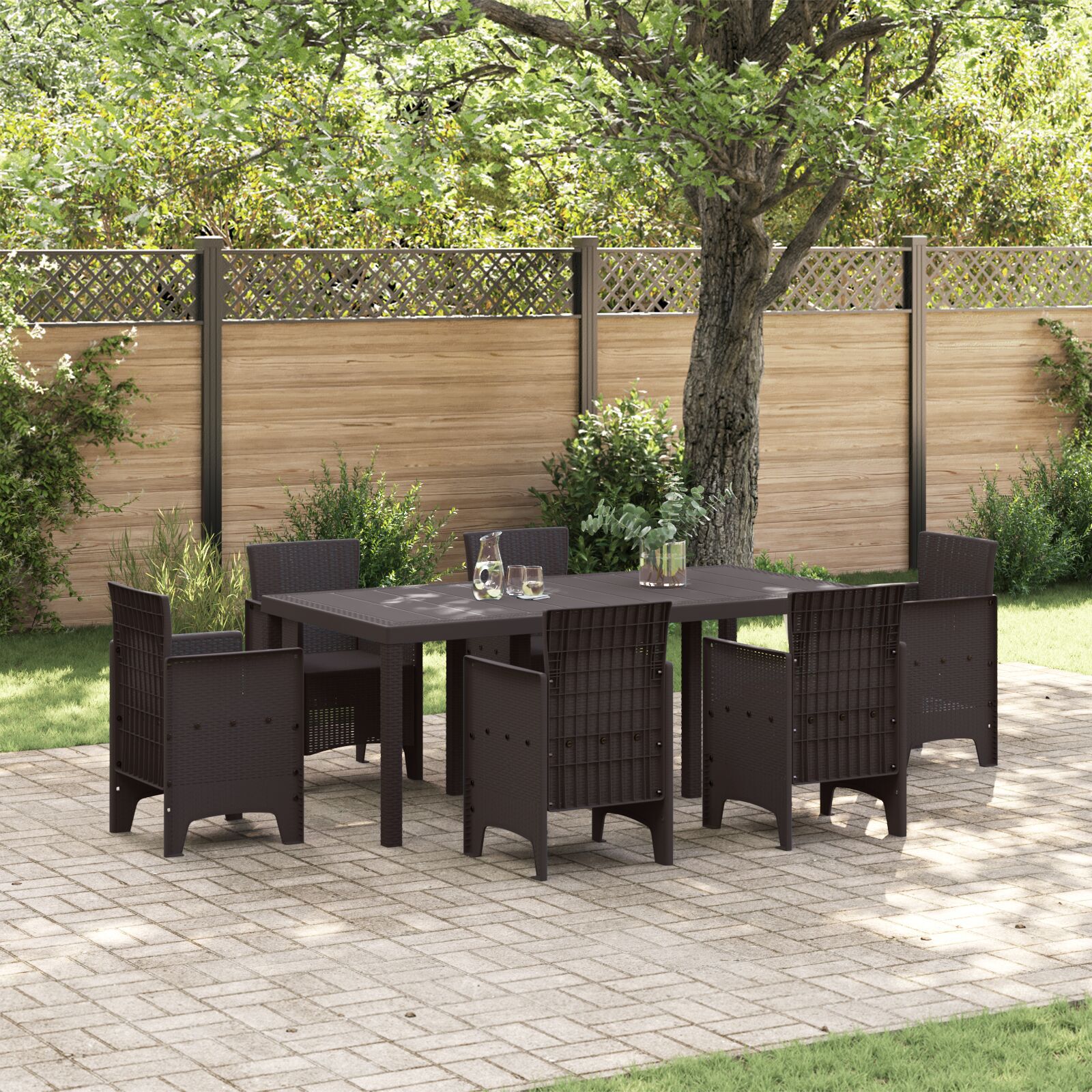 Mesa de Jardim HKH Marrom 200x100x73 Cm em Rattan Sintético - Castanho