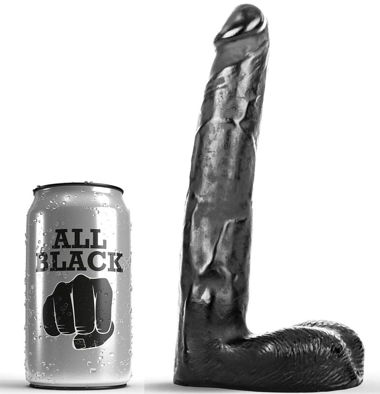 All Black Dildo Realístico 21 Cm