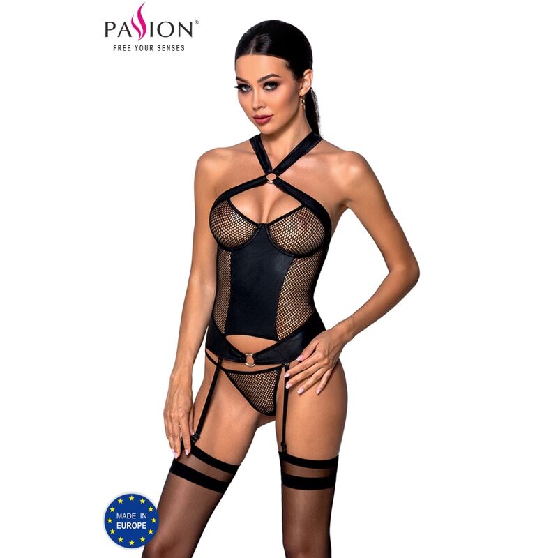 Passion Amanda Corset Couro Ecológico L/xl