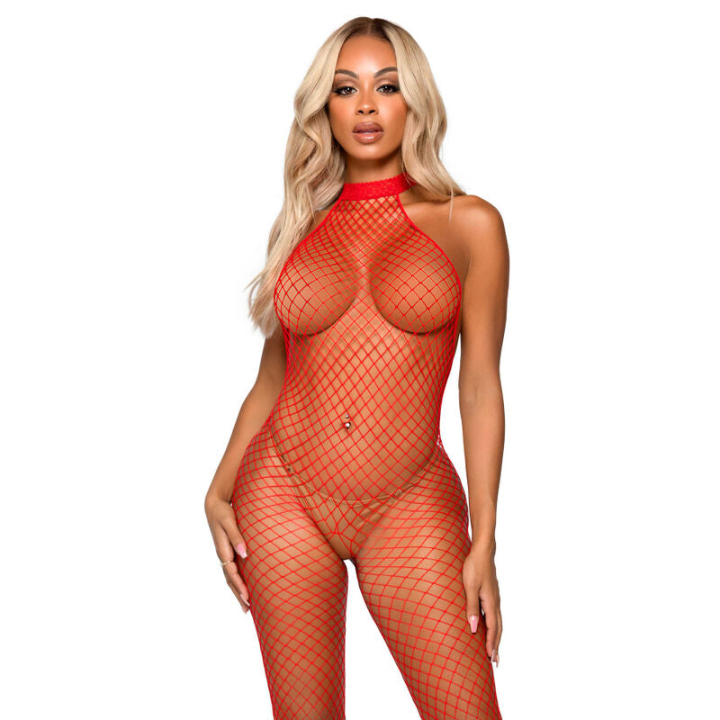 Leg Avenue Le Frivole Bodystocking - Racer Neck Tamanho Único Vermelho