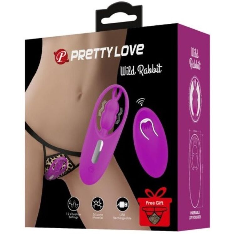 Pretty Love Estimulador de Coelho Selvagem para Calas Com Controle Remoto Lilac